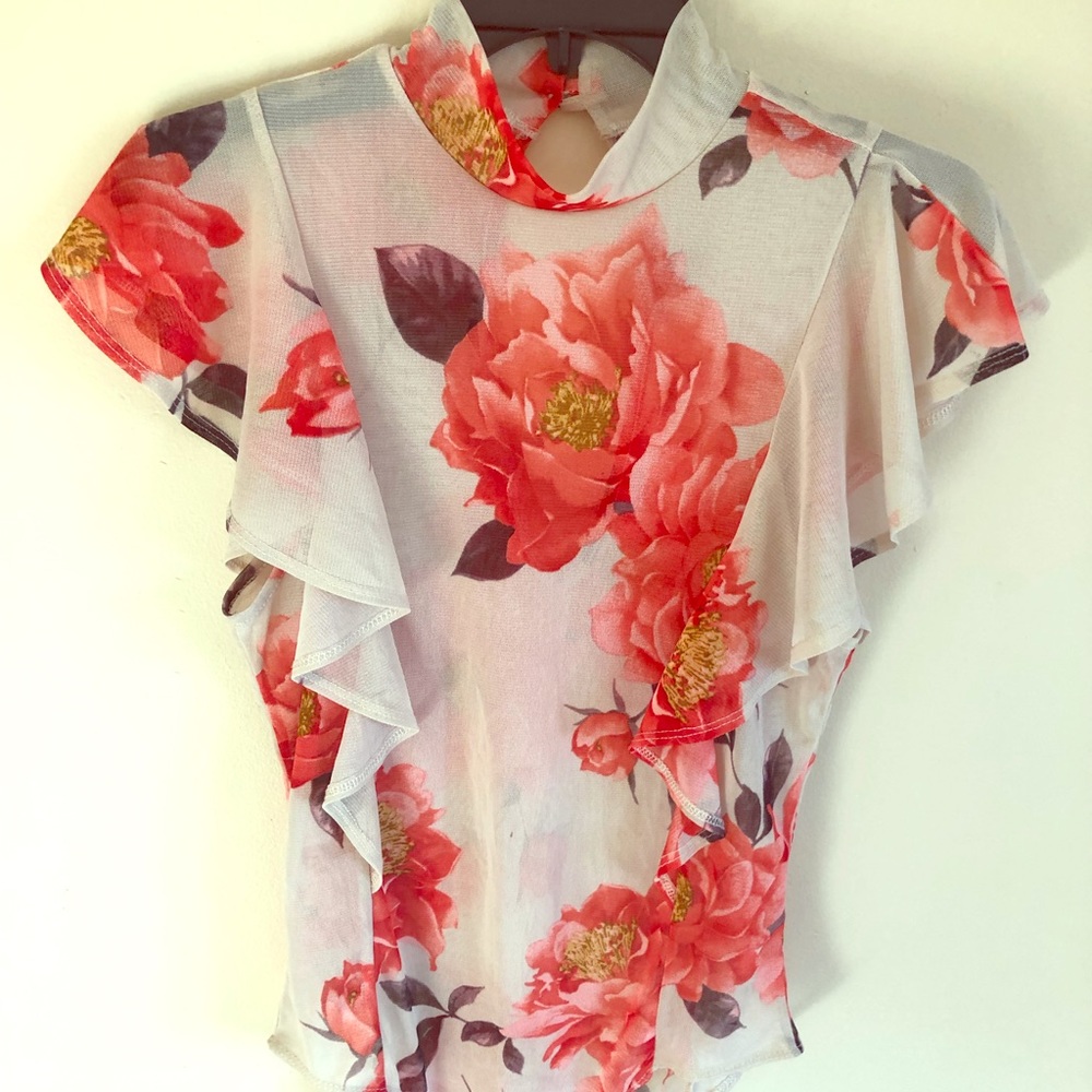 Charlotte Russe Floral Printed Bodysuit